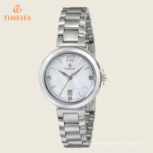 Women′s Diamond Gallery Analog Display Japanese Quartz White Watch 71210